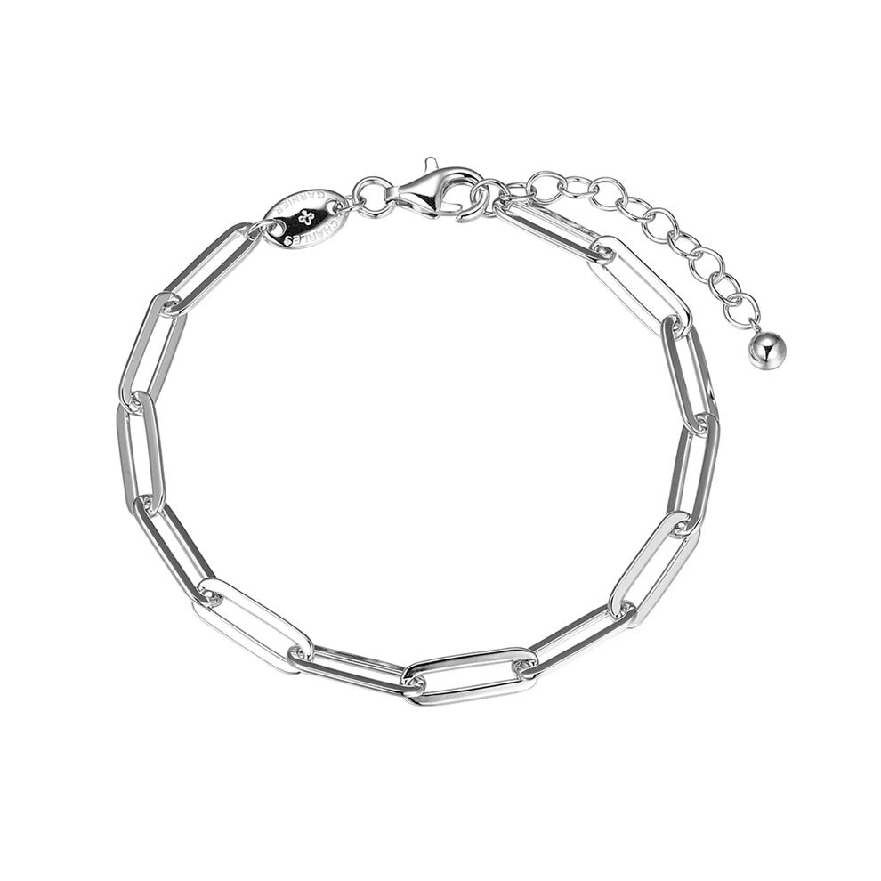 Paperclip Chain Bracelet in Sterling Silver, 8" – Image 1 of 1
