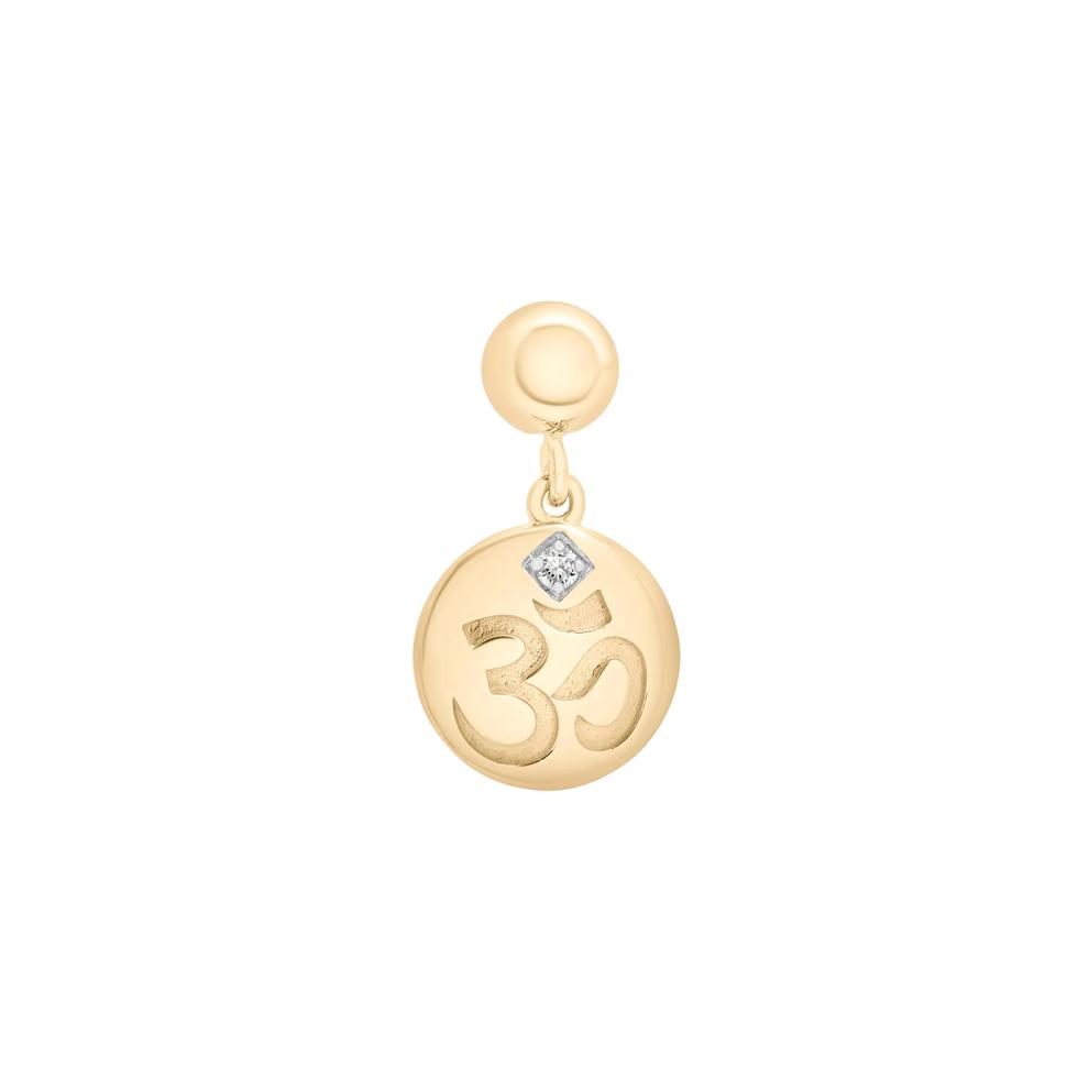 Diamond Accent Om Disc Bead Charm in Vermeil – Image 1 of 3