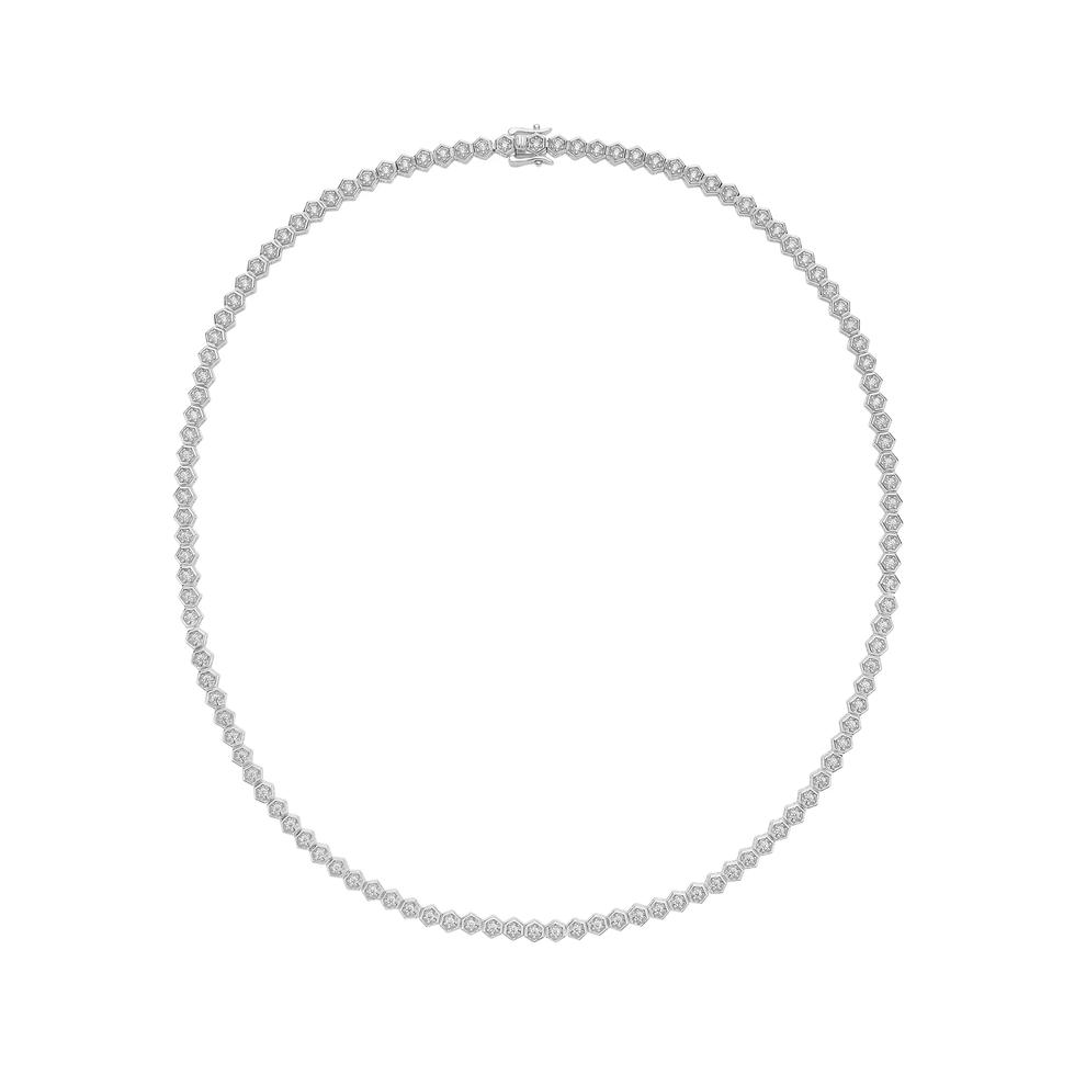 Men's Diamond Octagon Eternity Necklace in Sterling Silver, 20" – Image 2 of 4