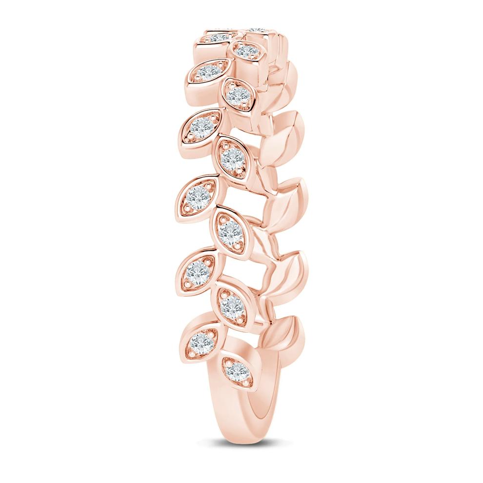 Lab Grown Diamond Floral Stack Anniversary Band in 10K Rose Gold (1/7 ct. tw.) – Image 3 of 3