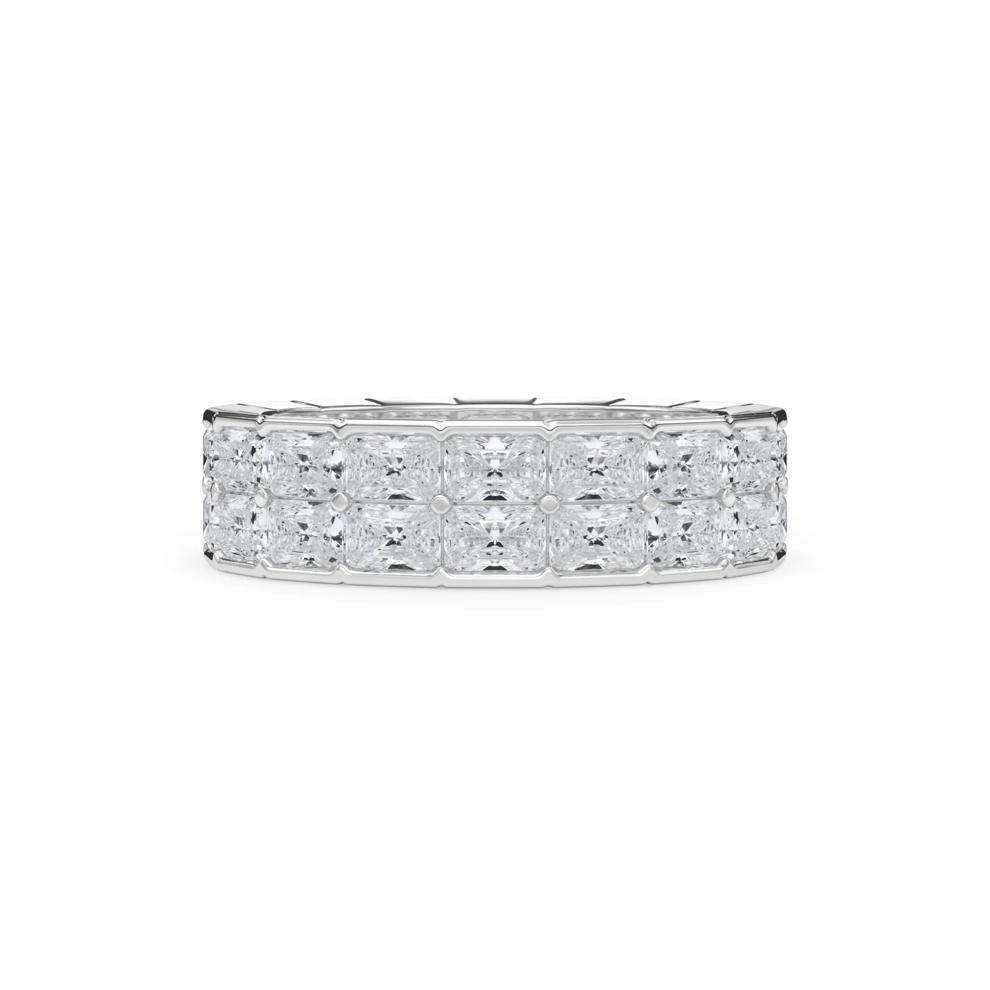 Lab Grown Diamond Double Row Eternity Band in 14K White Gold (4 ct. tw.) – Image 1 of 1