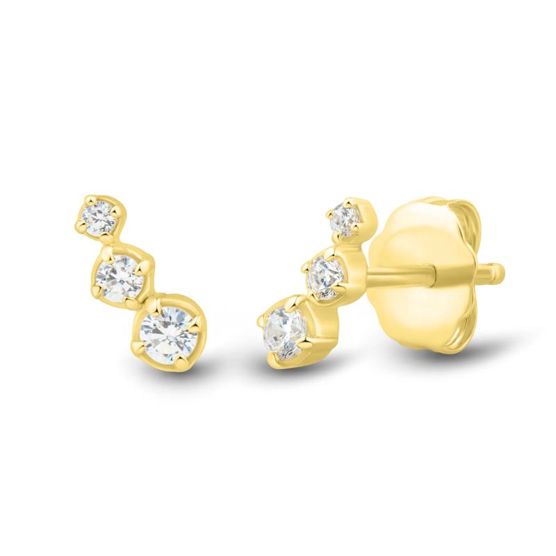 Scout & Lark Lab Grown Diamond Three-Stone Crawler Stud