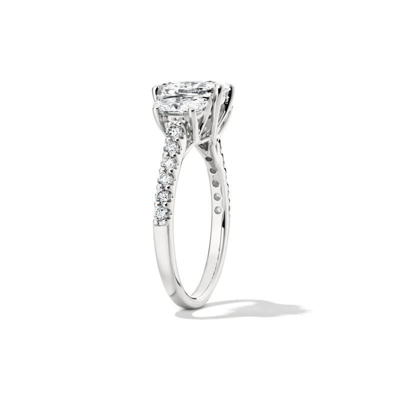 Lab Grown Diamond Three Stone Oval Engagement Ring in 14K White Gold &#40;2 ct. tw.&#41; – Image 3 of 4