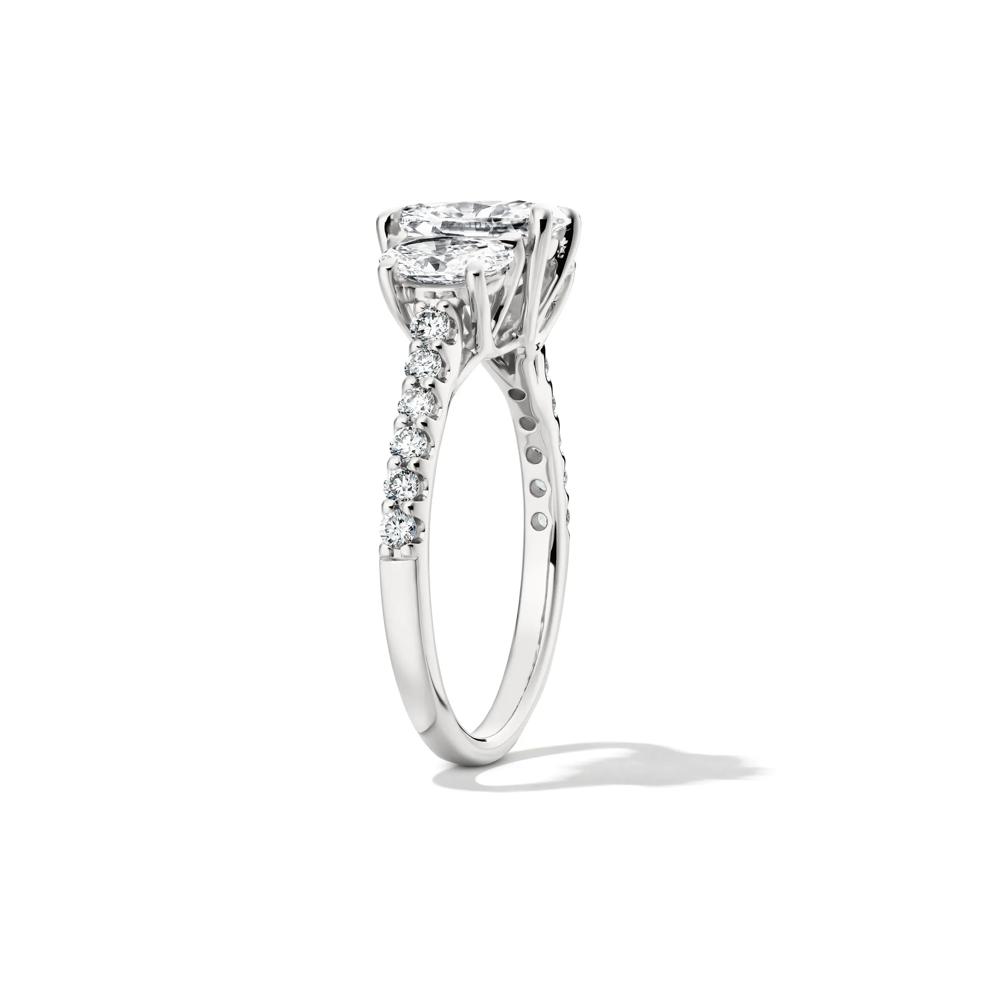 Lab Grown Diamond Three Stone Oval Engagement Ring in 14K White Gold (2 ct. tw.) – Image 3 of 4