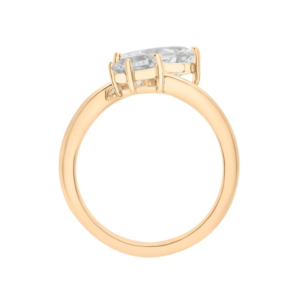 Lab-Created White Sapphire Bypass Ring in Vermeil – Image 2 of 8