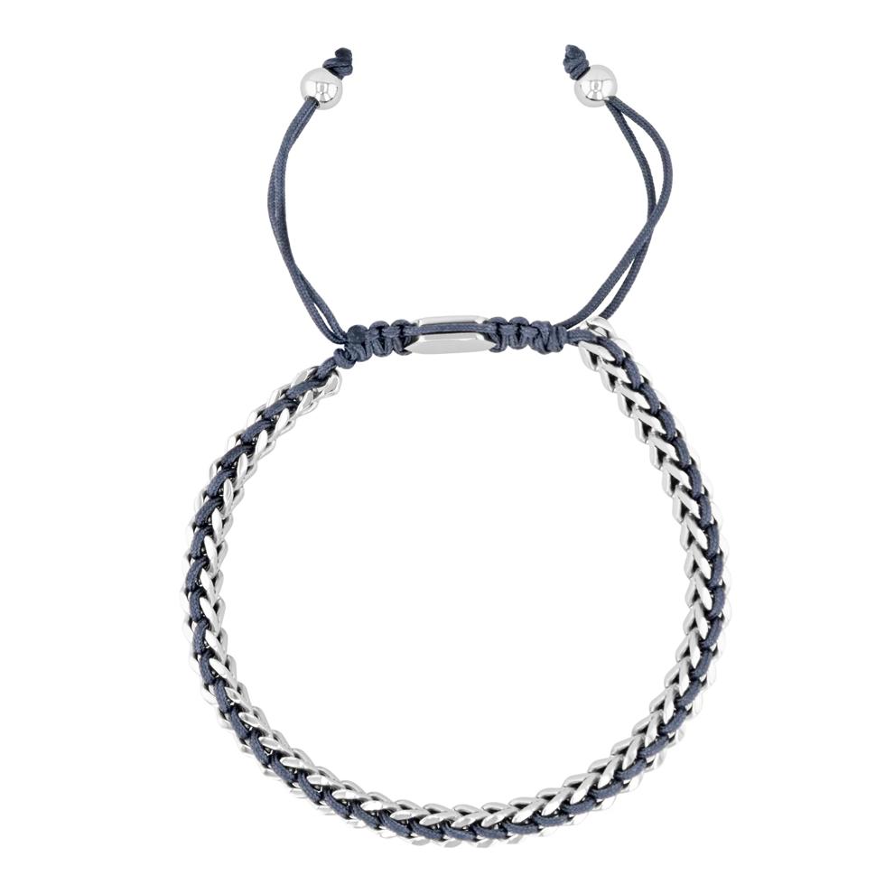 Men's Black Cord Bolo Bracelet in Stainless Steel – Image 2 of 2