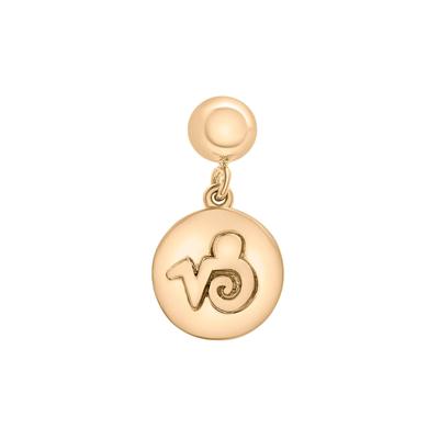 Capricorn Zodiac Disc Bead Charm in Vermeil