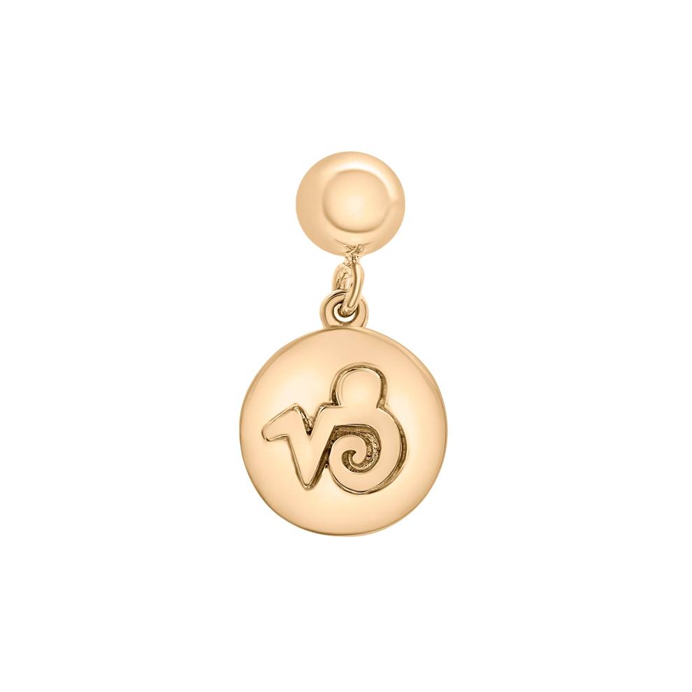 Capricorn Zodiac Disc Bead Charm in Vermeil – Image 1 of 3