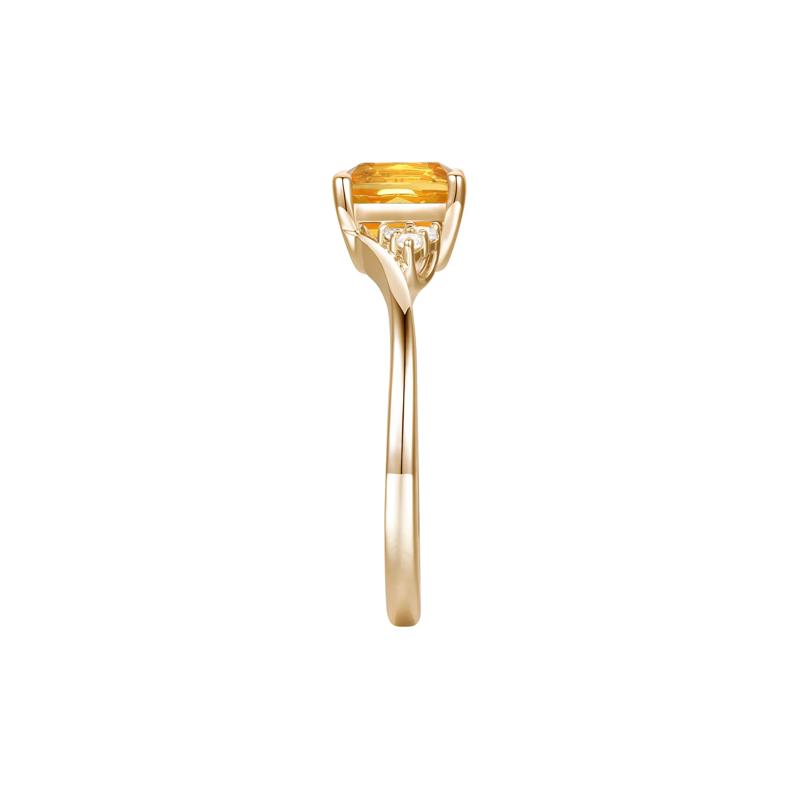 Citrine and Diamond Accent Ring in 10K Yellow Gold – Image 3 of 3