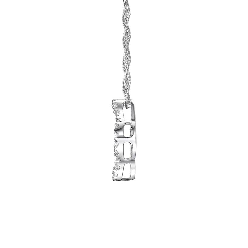 Diamond Clover Pendant in 10K White Gold &#40;1/8 ct. tw.&#41; – Image 2 of 3
