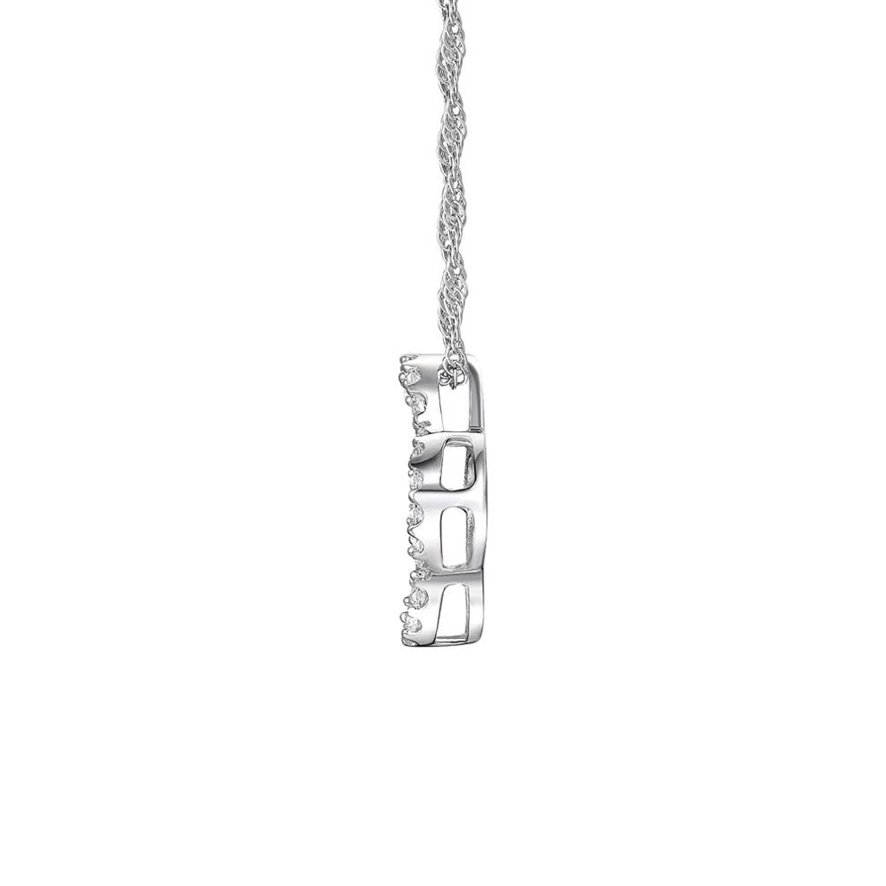 Diamond Clover Pendant in 10K White Gold (1/8 ct. tw.) – Image 2 of 3
