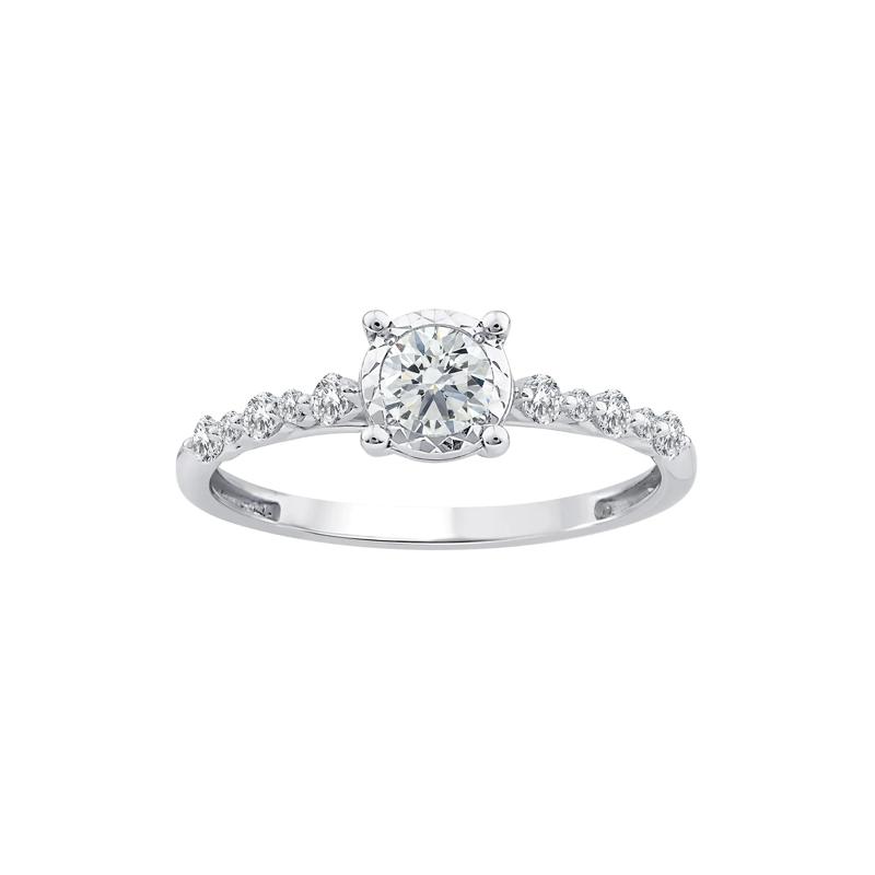 Lab Grown Diamond Promise Ring in 10K White Gold &#40;1/2 ct. tw.&#41; – Image 1 of 3