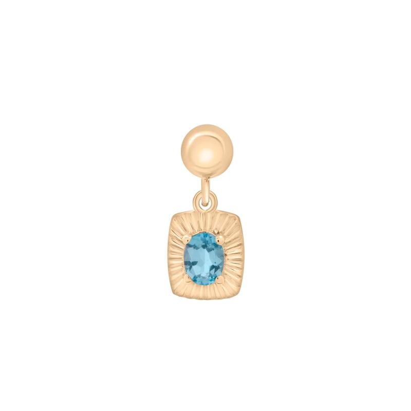 Blue Topaz Medallion Birthstone Bead Charm in Vermeil – Image 1 of 3