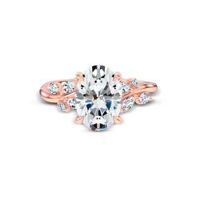 Lab Grown Diamond Oval Center Engagement Ring in 14K Rose Gold (3 1/3 ct. tw.)