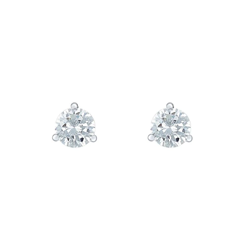 1 1/2 ct. tw. Lab Grown Diamond Martini Stud Earrings in 14K White Gold  – Image 1 of 3