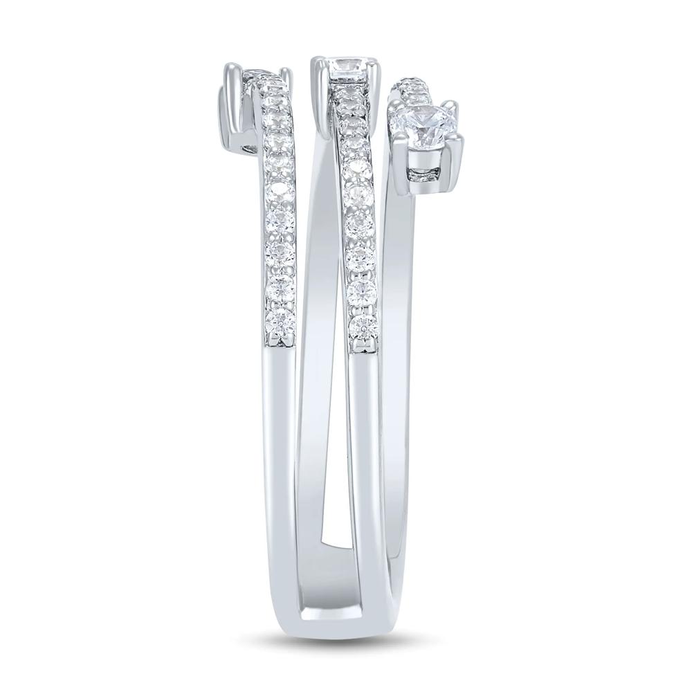 Lab Grown Diamond Three-Row Orbit Band in in 14K White Gold (1/2 ct. tw.) – Image 3 of 3