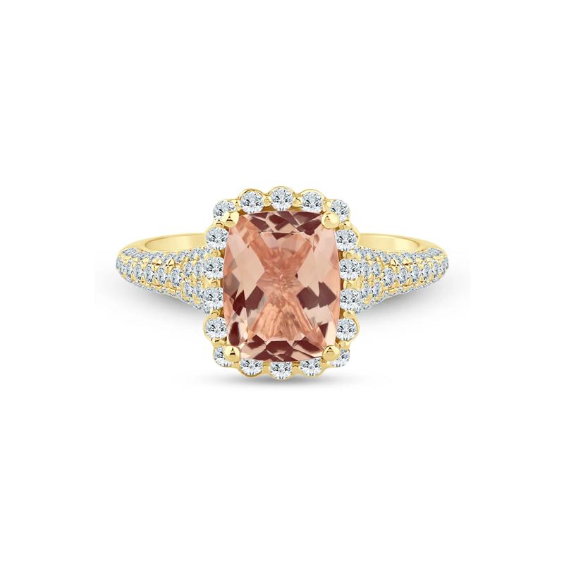 Juliet Morganite and Diamond Engagement Ring in 14K Yellow Gold &#40;5/8 ct. tw.&#41; – Image 1 of 3