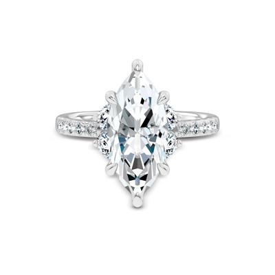 Lab Grown Diamond Marquise Center Engagement Ring in 14K White Gold (4 1/4 ct. tw.)