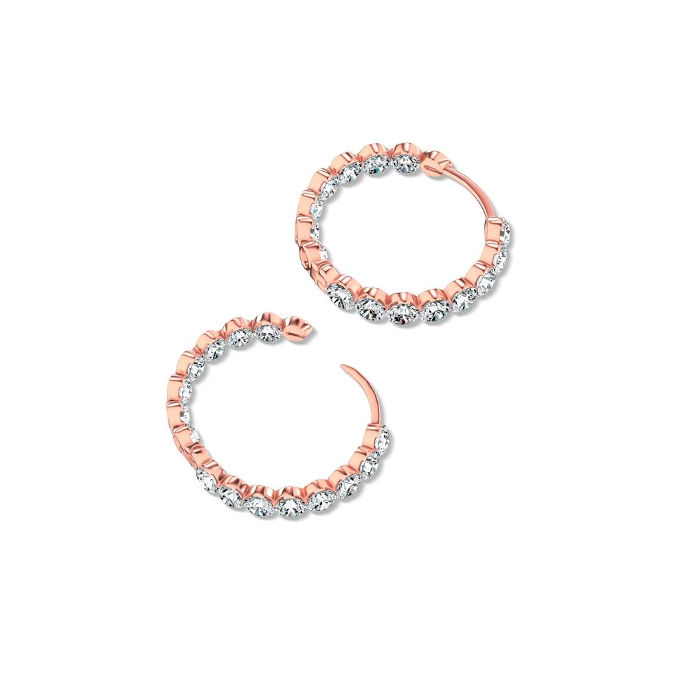 Lab Grown Diamond Invisible-Set Hoop Earrings in 14K Rose Gold (5 1/8 ct. tw.) – Image 2 of 2