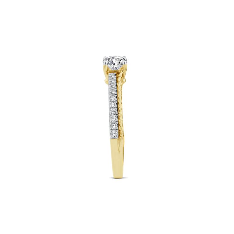 Diamond Twist Engagement Ring in 14K White and Yellow Gold &#40;5/8 ct. tw.&#41; – Image 3 of 3