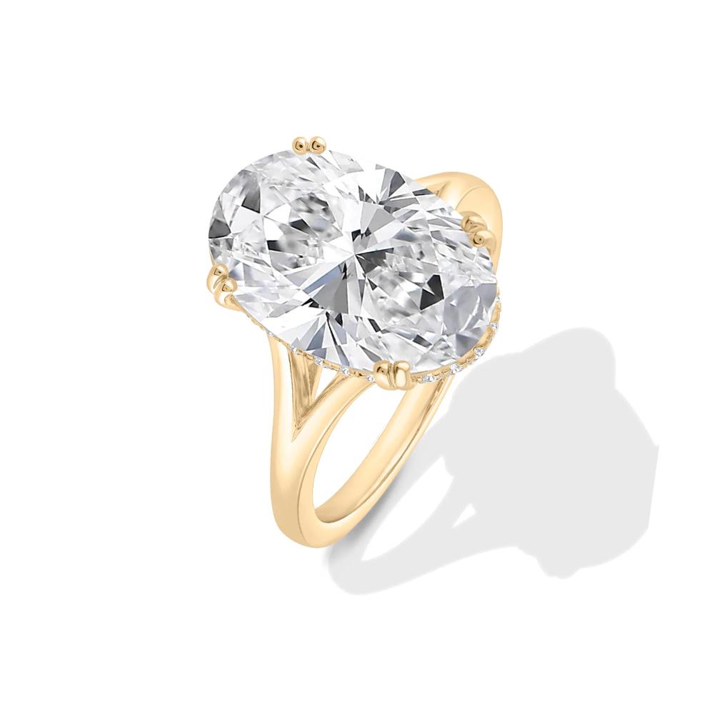 Lab Grown Diamond Oval Engagement Ring in 14K Yellow Gold (7 1/5 ct. tw.) – Image 4 of 4