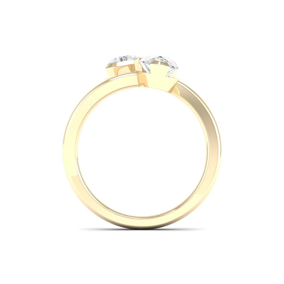 Lab Grown Diamond Two-Stone Wrap Ring in 10K Yellow Gold (2 ct. tw.) – Image 4 of 4
