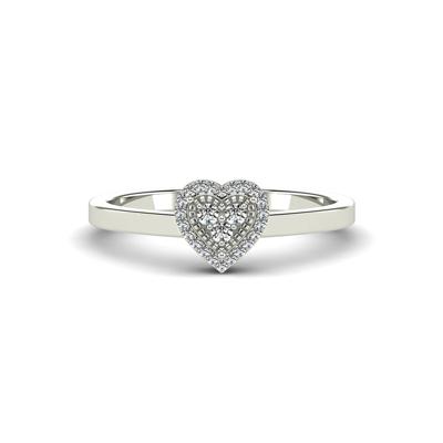 Diamond Halo Heart Ring in 14K Gold