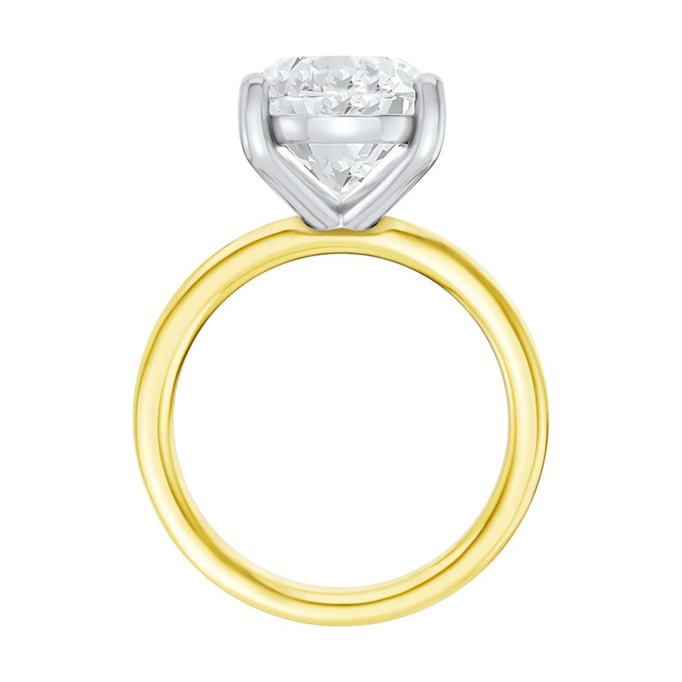 Lab Grown Diamond Oval Solitaire Engagement Ring in 14K Yellow &amp; White Gold (6 ct. tw.) – Image 2 of 4