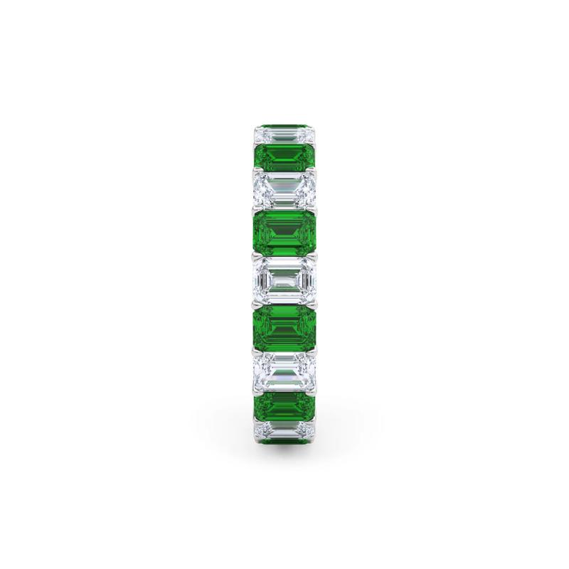 Lab Grown Diamond and Lab-Created Emerald Eternity Band in 14K White Gold &#40;2 3/4 ct. tw.&#41; – Image 3 of 5
