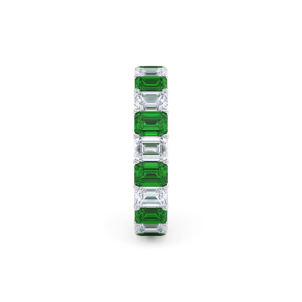 Lab Grown Diamond and Lab-Created Emerald Eternity Band in 14K White Gold (2 3/4 ct. tw.) – Image 3 of 5
