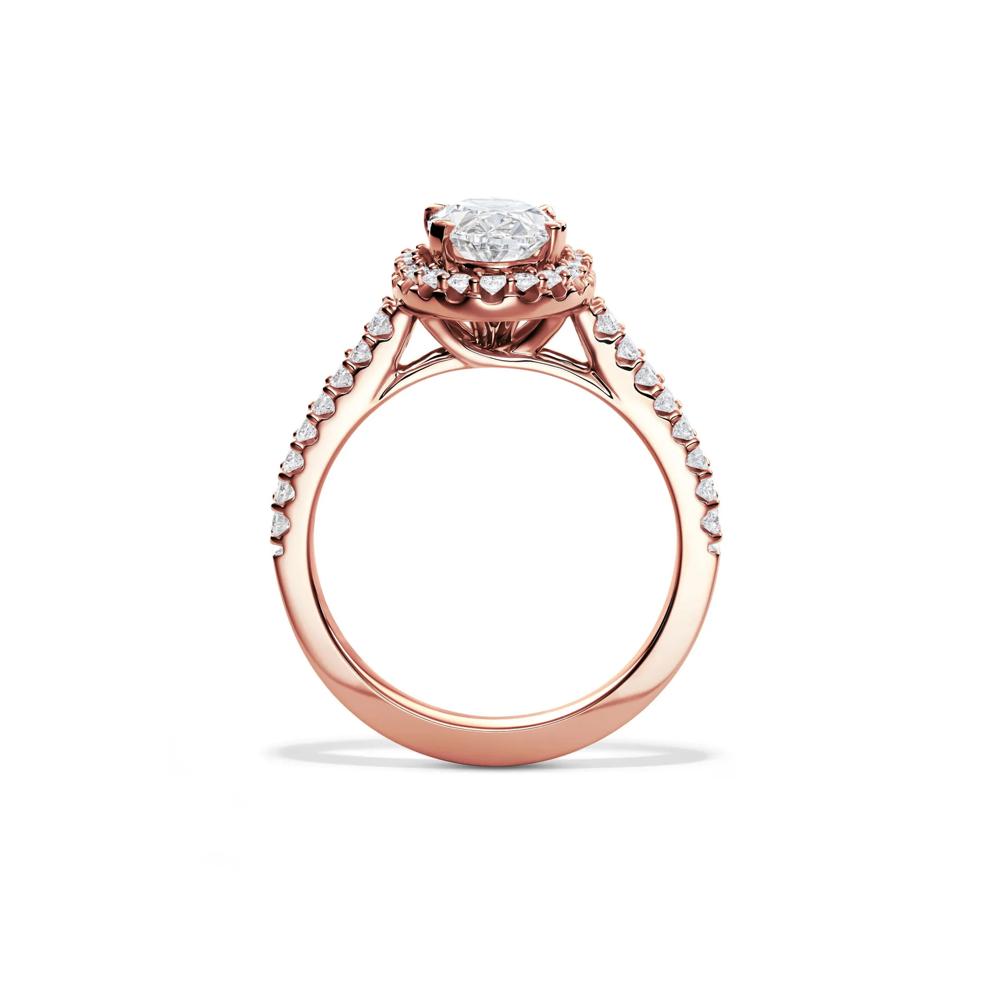 Lab Grown Diamond Oval Halo Engagement Ring in 14K Rose Gold (2 ct. tw.) – Image 2 of 4