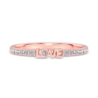Diamond "Love" Stack Band in 10K Rose Gold (1/7 ct. tw.)
