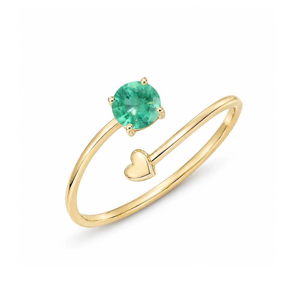 Emerald Twisted Ring in 10K Yellow Gold – Image 4 of 4