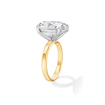 Lab Grown Diamond Oval Solitaire Ring in 14K Yellow & White Gold (9 ct.)