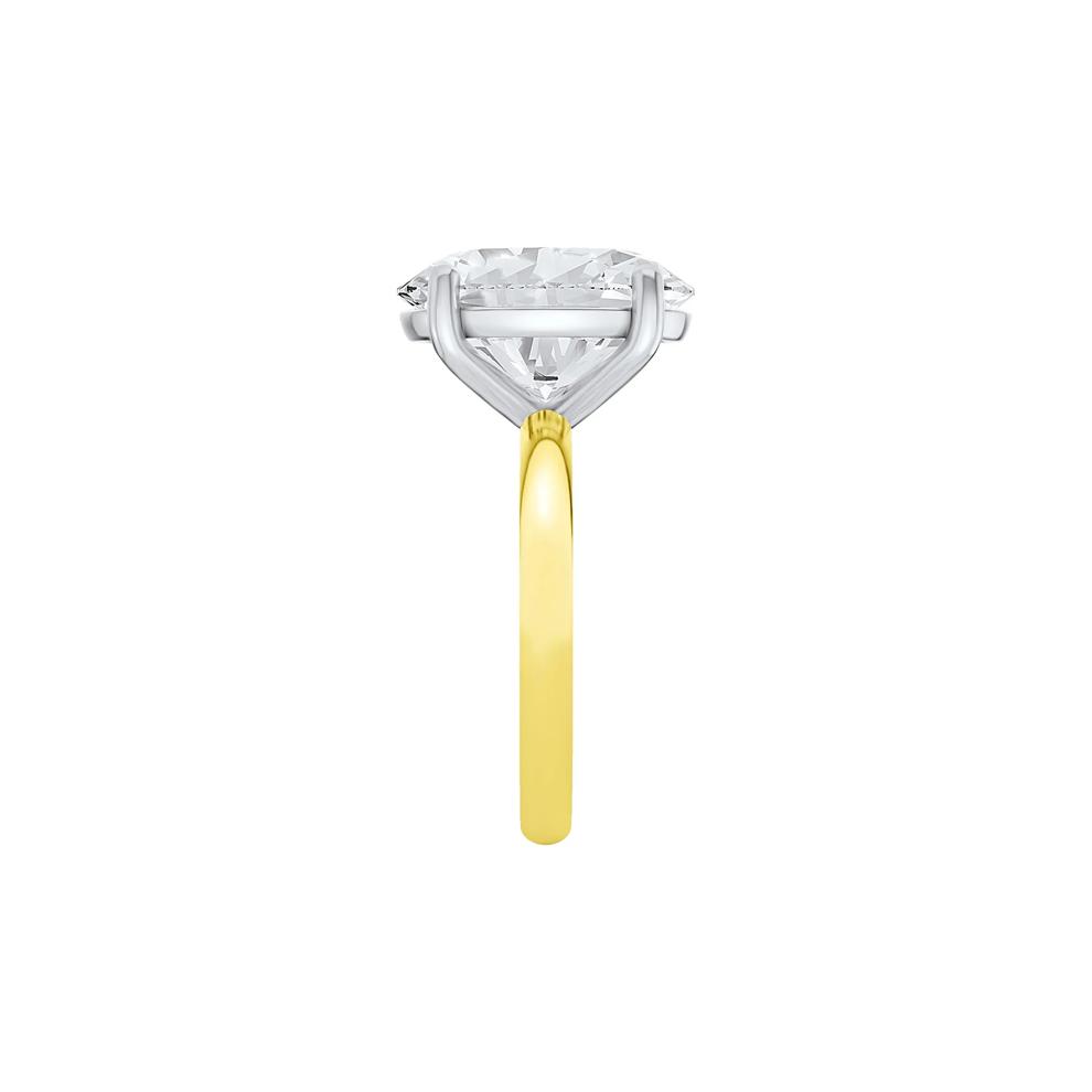 Lab Grown Diamond Oval Solitaire Ring in 14K Yellow &amp; White Gold (9 ct.) – Image 3 of 5