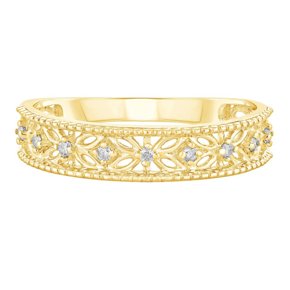 Diamond Accent Band in 10K Yellow Gold – Image 1 of 3