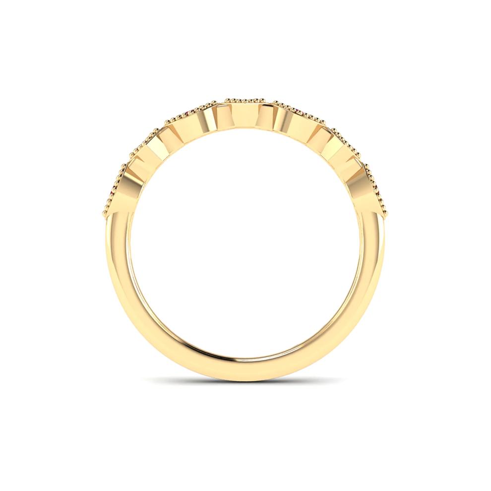 Ruby &amp; Diamond Accent Stack Band in 10K Yellow Gold – Image 2 of 4