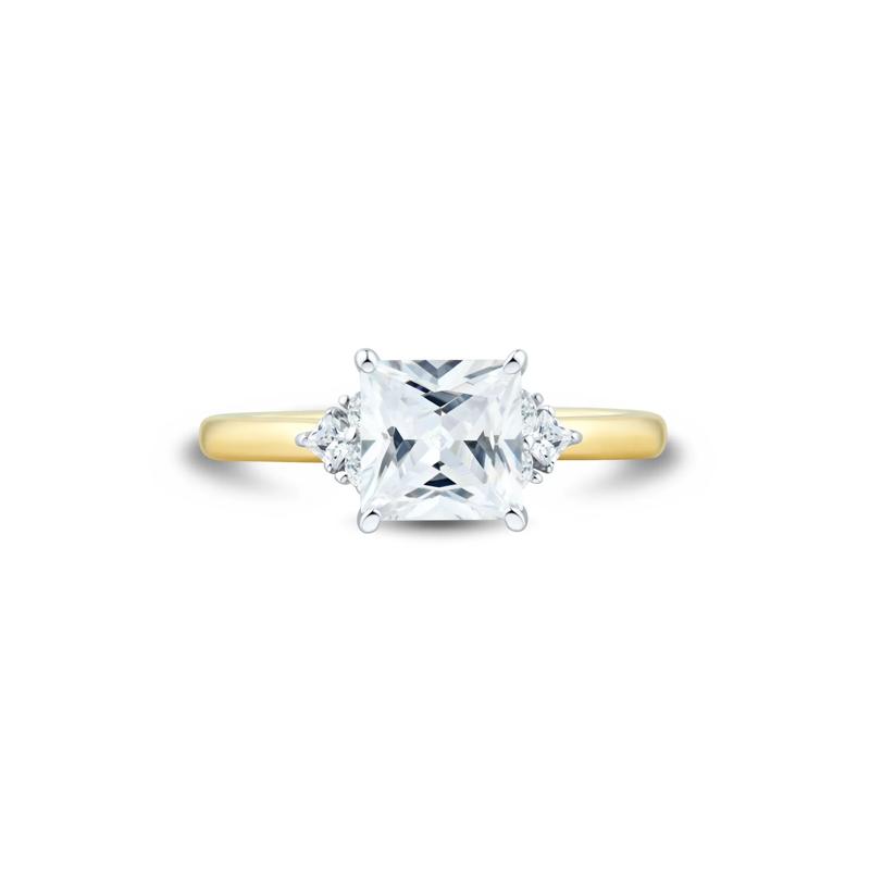 Lab Grown Diamond Princess-Cut Engagement Ring in 14K Yellow and White Gold (2-1/3 ct. tw.) – Image 1 of 3