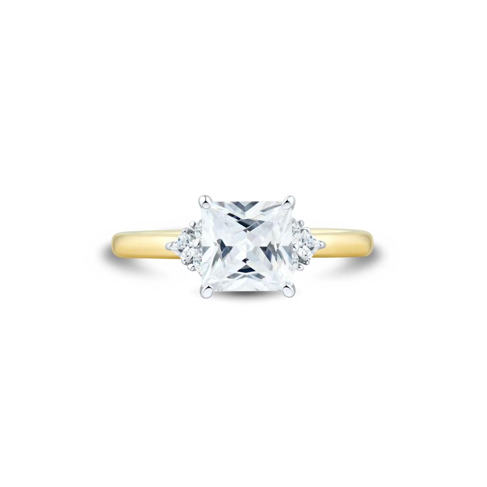Lab Grown Diamond Princess-Cut Engagement Ring in 14K Yellow and White Gold (2-1/3 ct. tw.) – Image 1 of 3