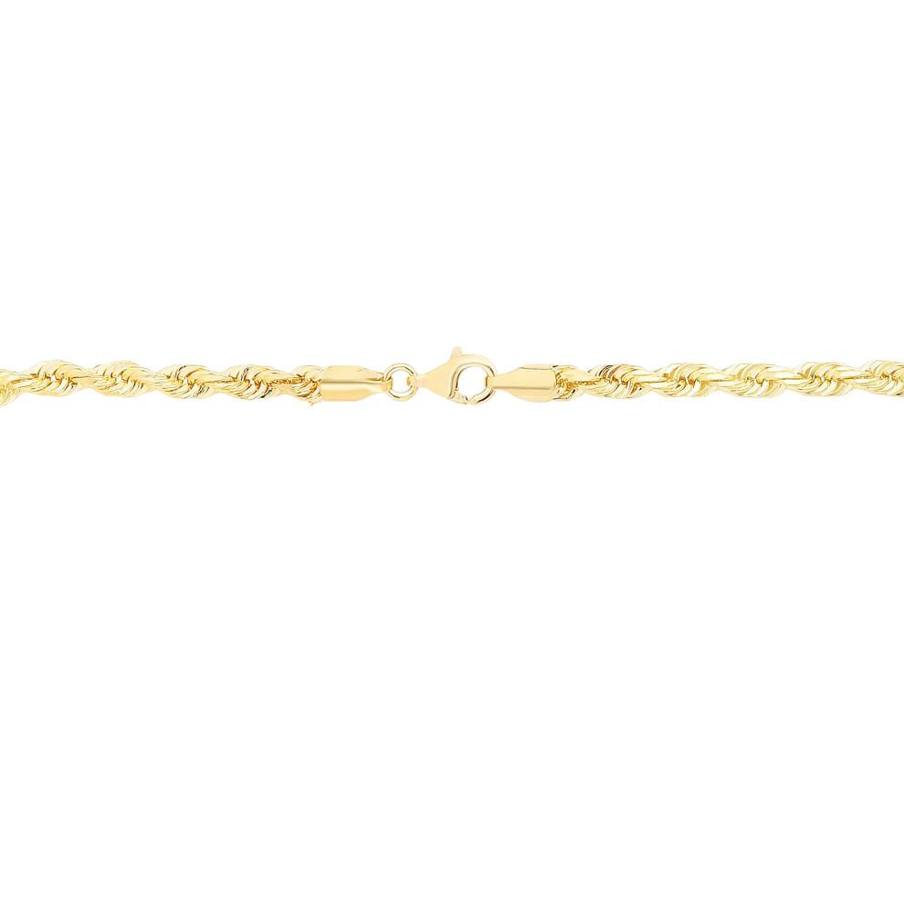 Solid Diamond-Cut Rope Bracelet in 14K Yellow Gold, 5.5MM, 8&rdquo; – Image 2 of 2