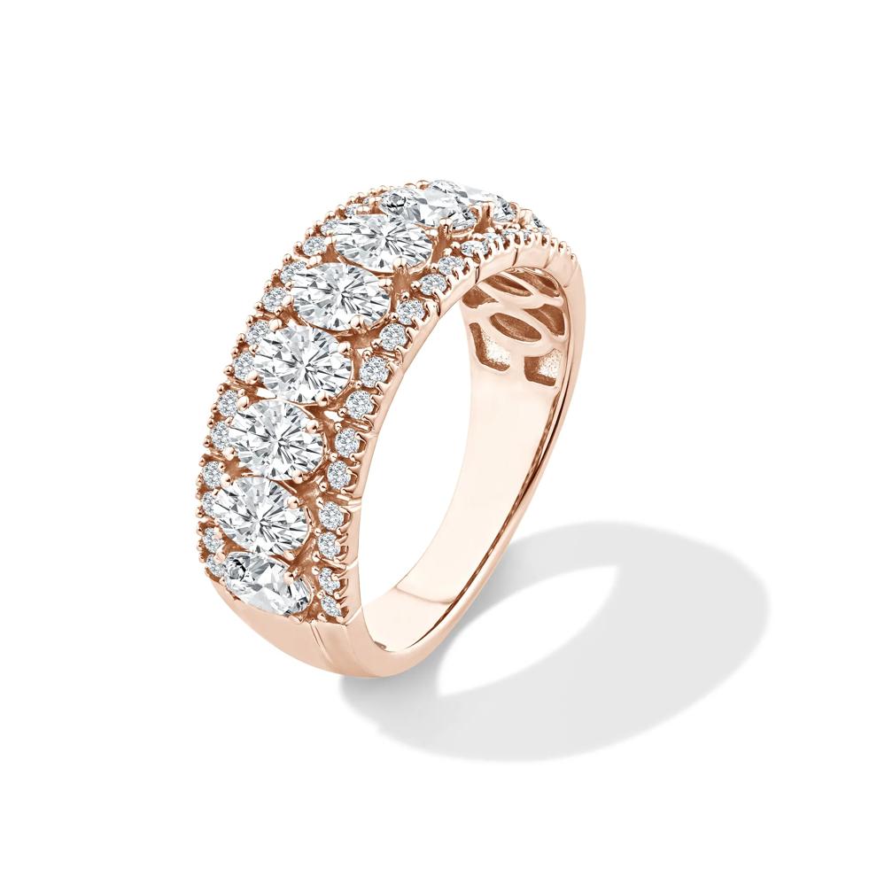 Lab Grown Diamond Oval Multi-Row Anniversary Band in 10K Rose Gold (2 ct. tw.) – Image 4 of 4