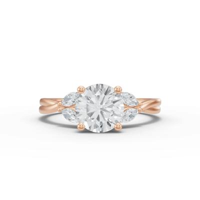 Lab Grown Diamond Round Engagement Ring in 14K Rose Gold (1 1/4 ct. tw.)