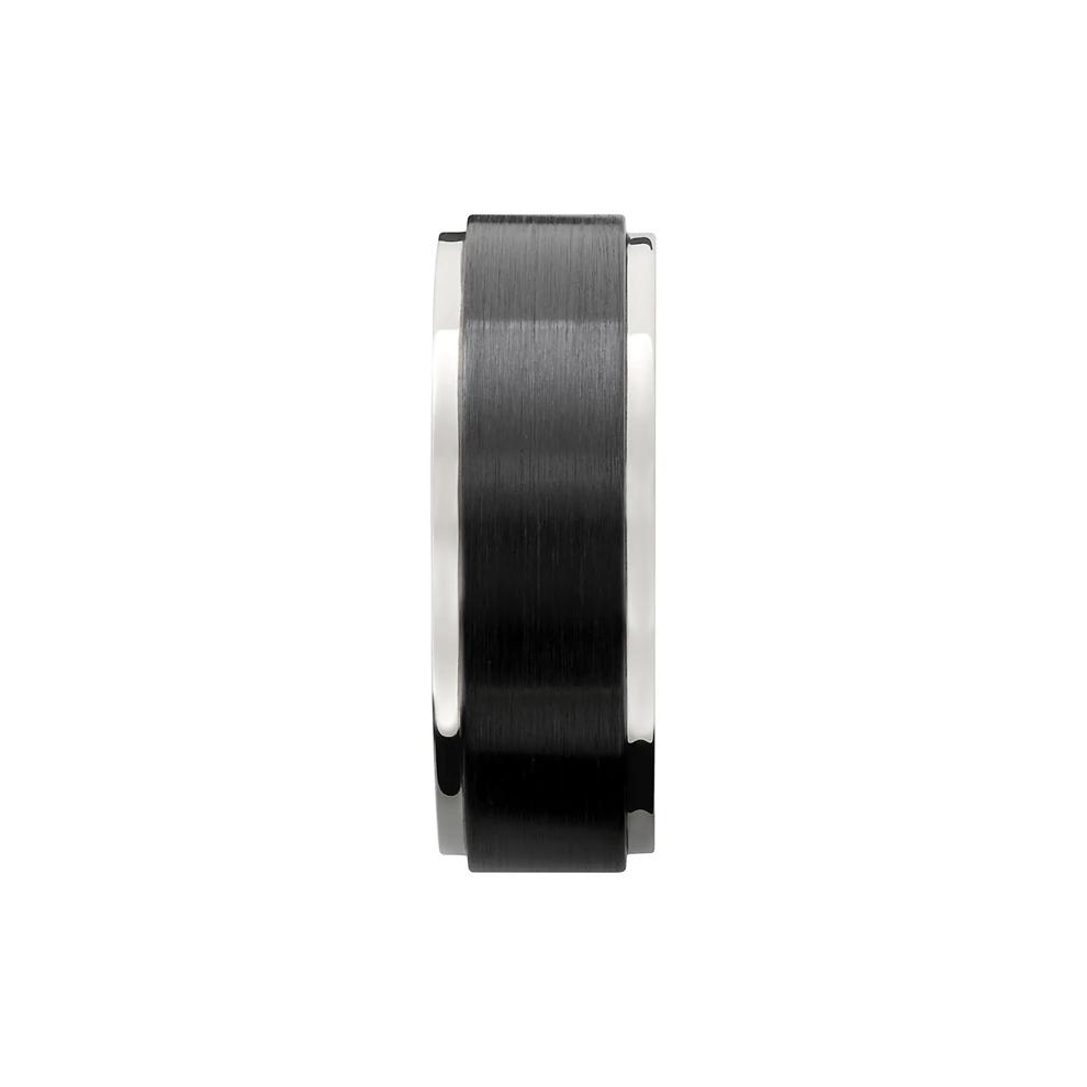Men's Band in Black Zirconium &amp; 14K White Gold, 8MM – Image 2 of 3