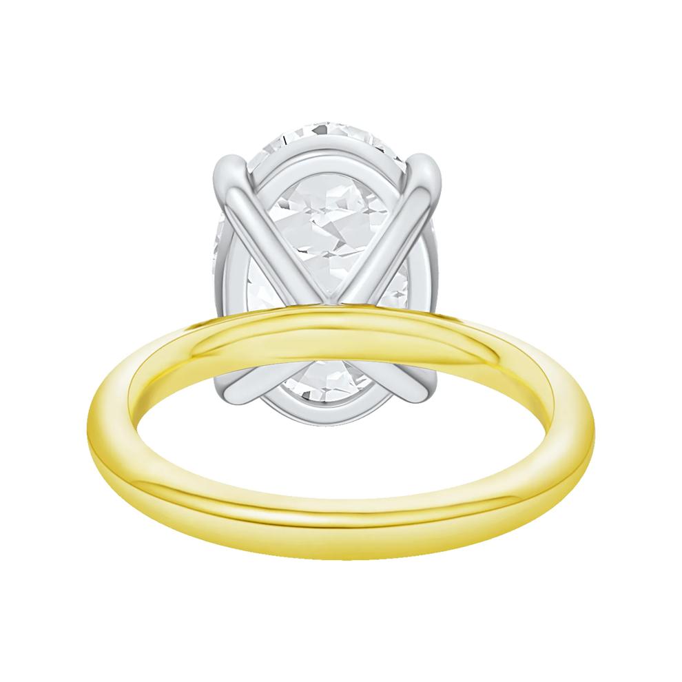 Lab Grown Diamond Oval Solitaire Engagement Ring in 14K Yellow &amp; White Gold (6 ct. tw.) – Image 4 of 4