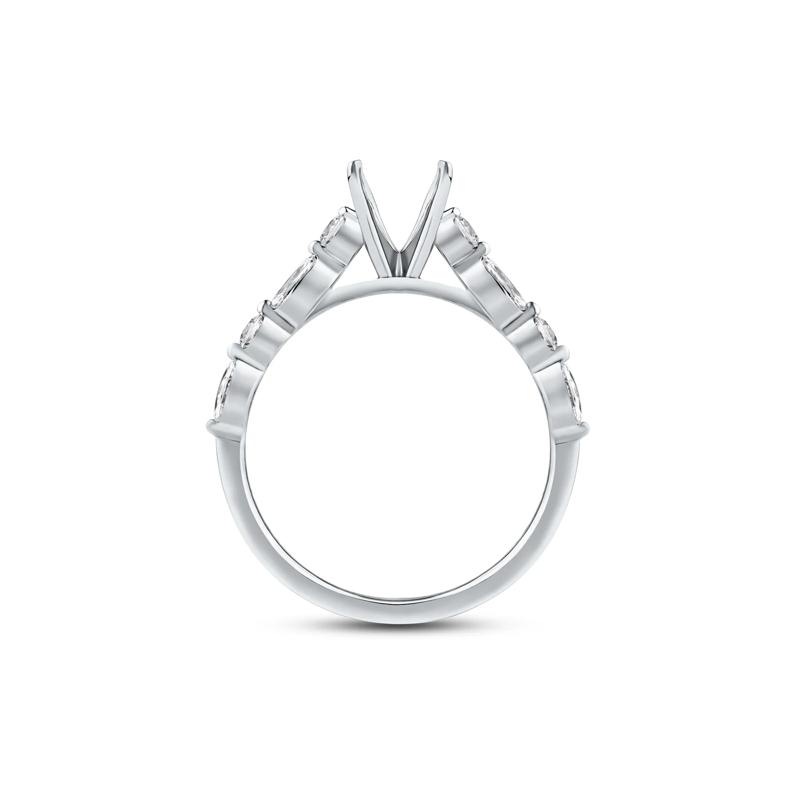 1/2 ct. tw. Marquise-Cut Diamond Semi-Mount Engagement Ring in 14k White Gold &#40;Setting Only&#41;  – Image 4 of 6