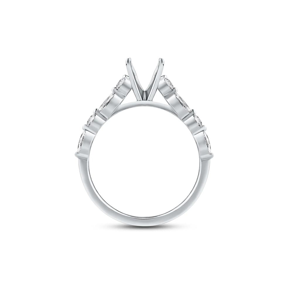 1/2 ct. tw. Marquise-Cut Diamond Semi-Mount Engagement Ring in 14k White Gold (Setting Only)  – Image 4 of 6