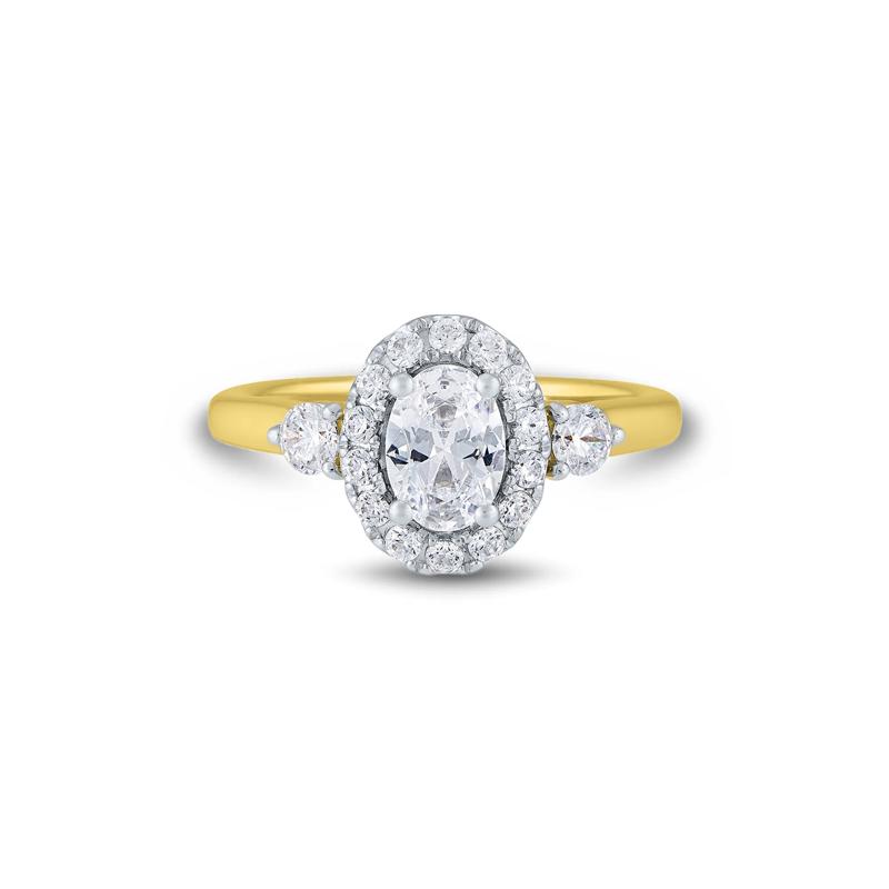 Lab Grown Diamond Three-Stone Oval Engagement Ring in 14K Yellow Gold &#40;1 1/4 ct. tw.&#41; – Image 1 of 3