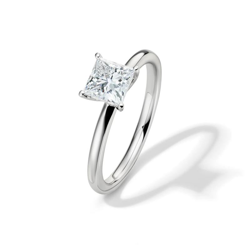 Lab Grown Diamond Princess-cut Solitaire Engagement Ring in Platinum (1 ct.) – Image 4 of 4