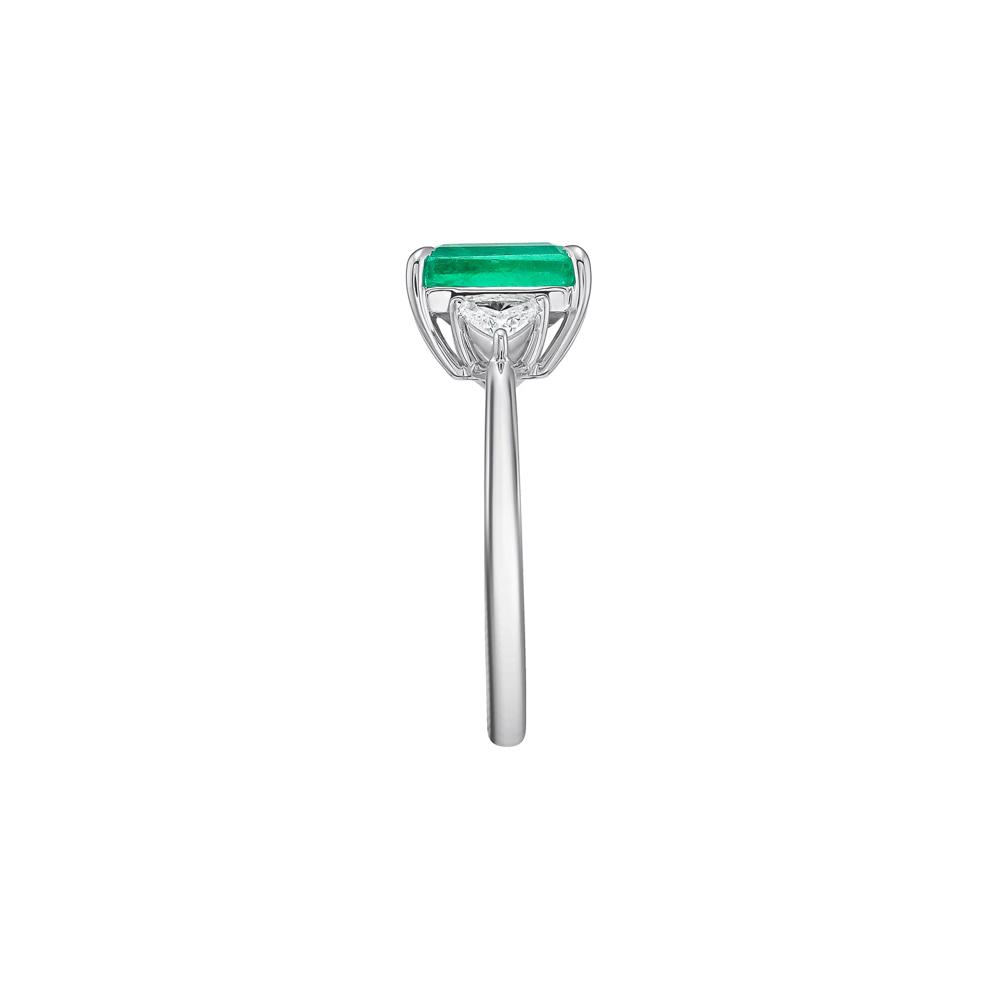Emerald &amp; Diamond Ring in 14K White Gold (1/3 ct. tw.) – Image 3 of 3