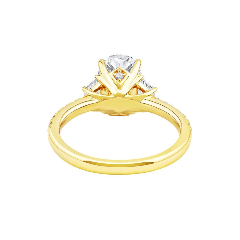 Khai Lab Grown Diamond Oval Engagement Ring in 14K Yellow Gold &#40;2 3/4 ct. tw.&#41; – Image 4 of 5